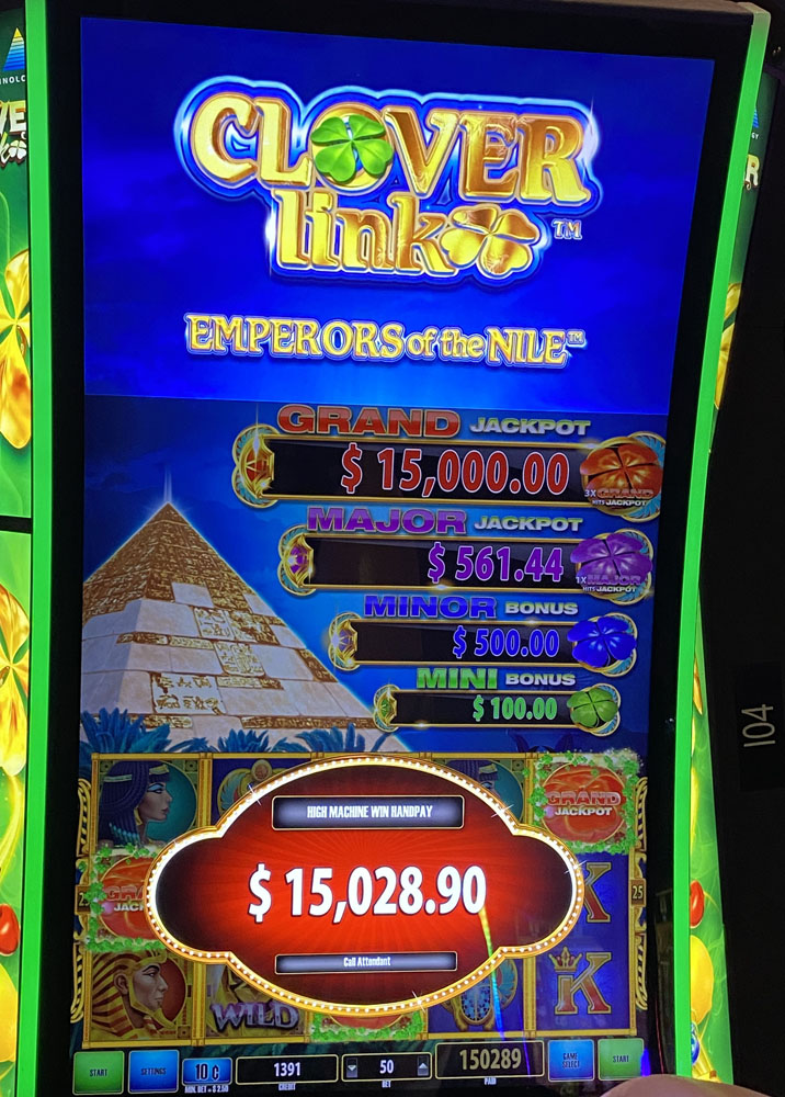 $15,029 on Clover Link Emperors of the Nile on October 7