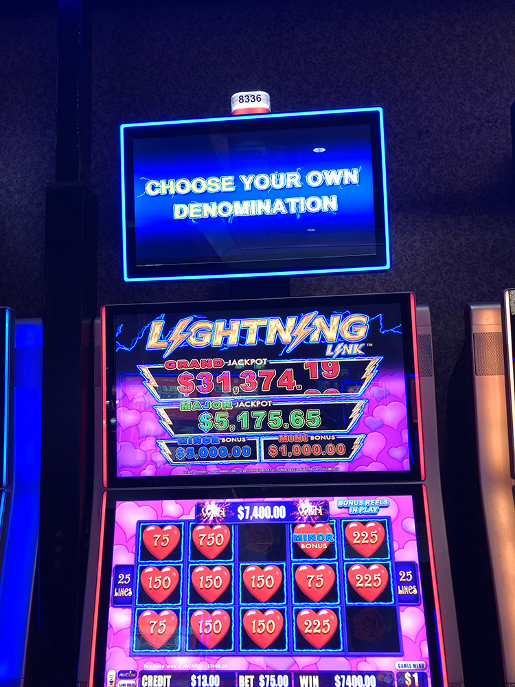 $7,400 on Lightning Link on November 23