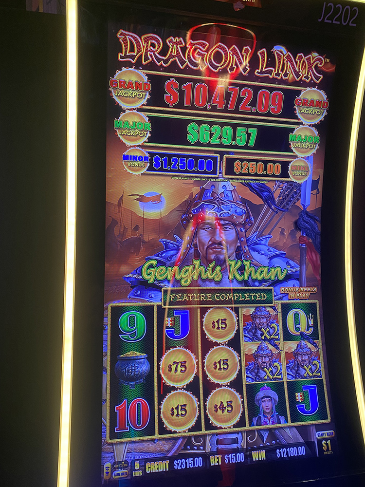 $12,180 on Dragon Link Genghis Khan on November 22