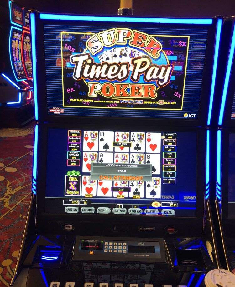 $2,030 on Super Times Pay Poker on October 11