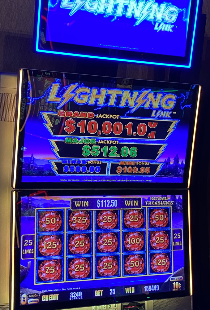 $15,945 on Lightning Link Bengal Treasures on October 19