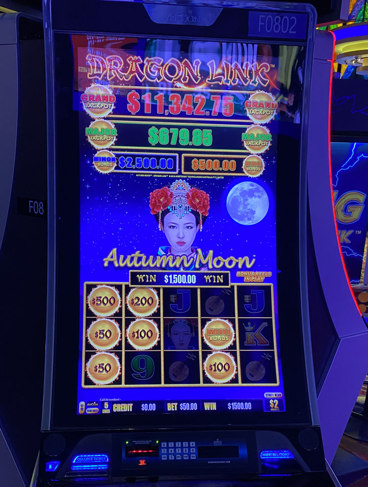 $1,500 on Dragon Link Autumn Moon on November 9