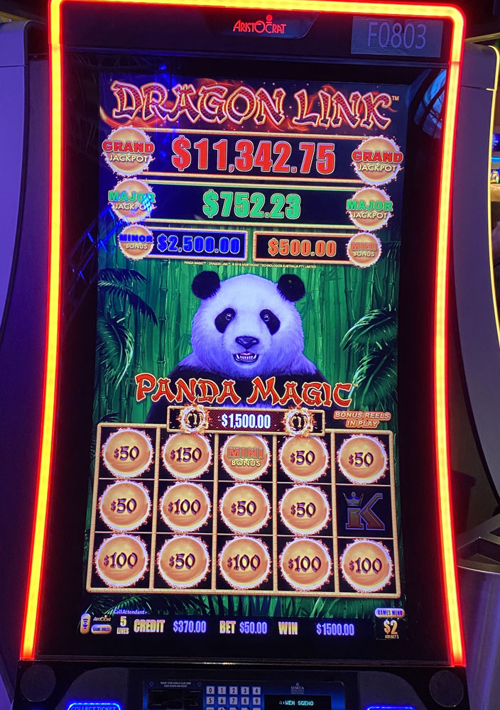 $1,500 on Dragon Link Panda Magic on November 9