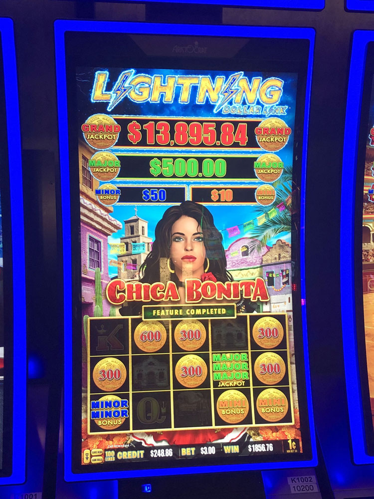 $1,857 on Lightning Dollar Link Chica Bonita on October 25