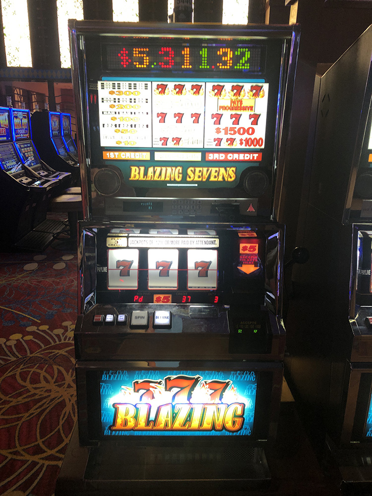 $1,500 on Blazing Sevens on December 20